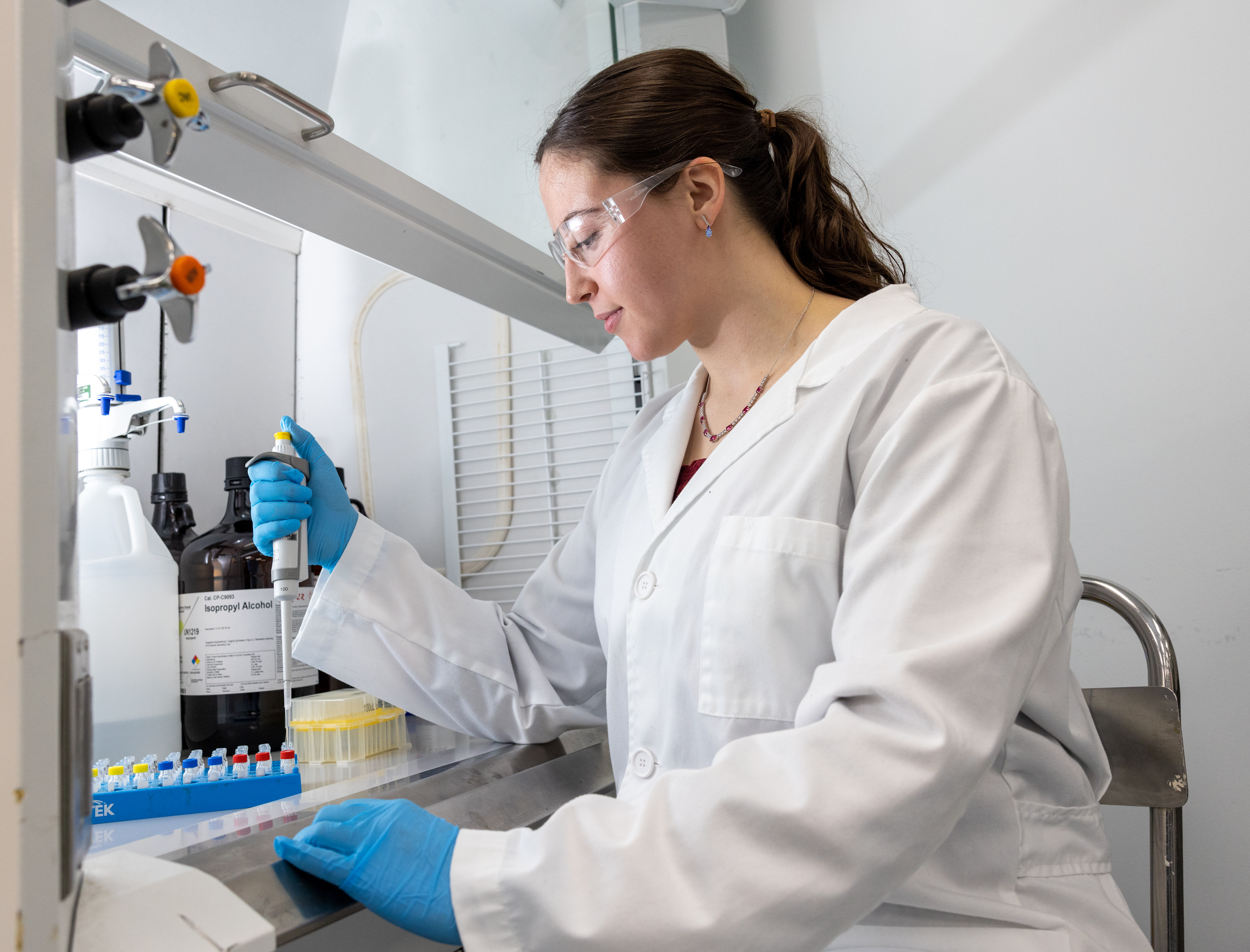 Steadfast Lab Team Member doing Testing